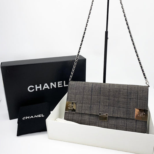 Chanel CHANEL Choco Bar Denim Shoulder Bag Chain Shoulder Control Number: 9084
