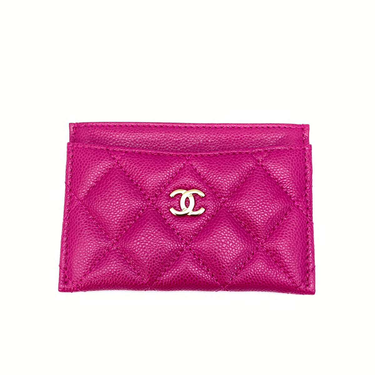 CHANEL Card Case, Pass Case, Business Card Holder, Caviar Leather, Matelasse, Pink, Reference Number: 9133