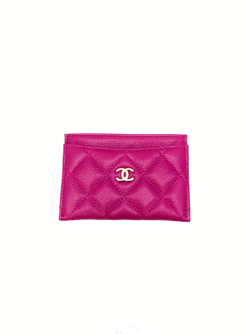 CHANEL Card Case, Pass Case, Business Card Holder, Caviar Leather, Matelasse, Pink, Reference Number: 9133