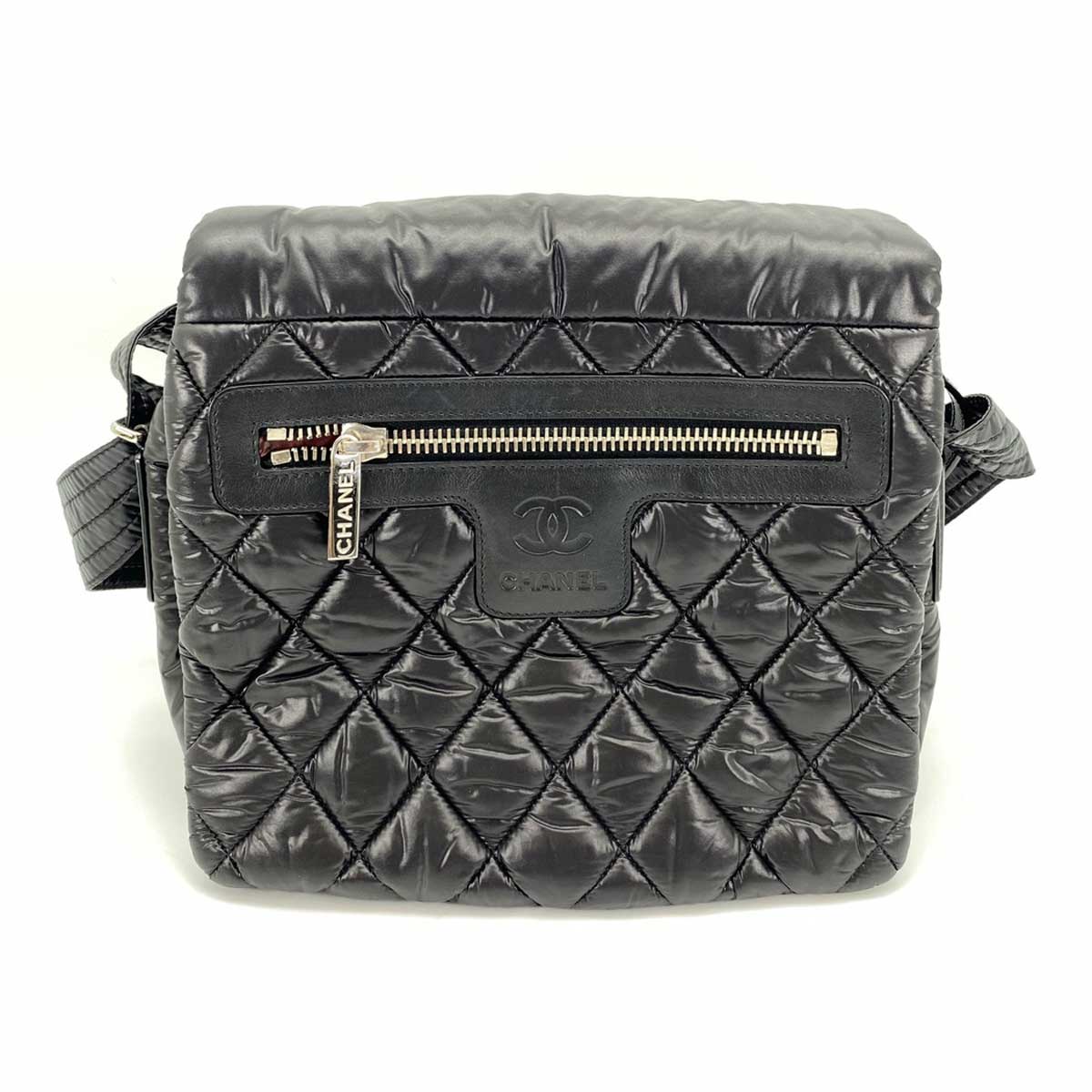 CHANEL シャネル コココクーン ショルダーバッグ 斜め掛け ナイロン 黒 A48616  管理番号：9259