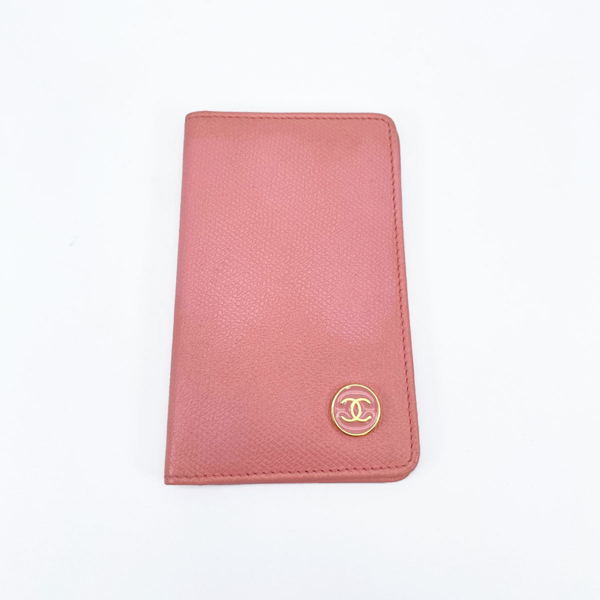 CHANEL Card Case A20910 Coco Button Pink Leather Vintage Reference Number: 9288