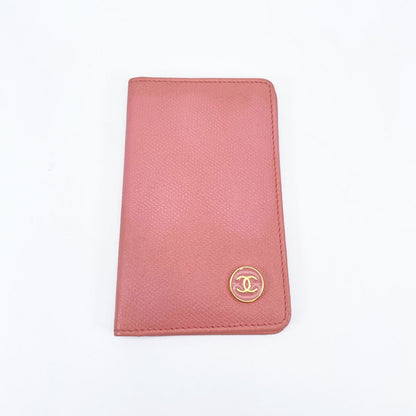 CHANEL Card Case A20910 Coco Button Pink Leather Vintage Reference Number: 9288