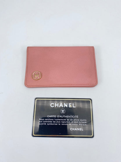 CHANEL Card Case A20910 Coco Button Pink Leather Vintage Reference Number: 9288