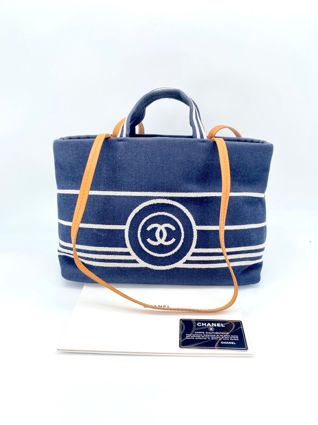 CHANEL シャネル ココマーク デニム 2WAY トートバッグ ショルダーバッグ A92240 管理番号：9398