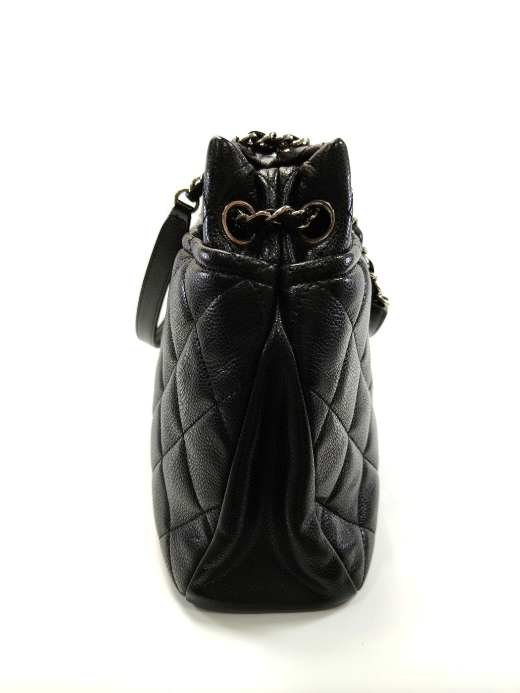 CHANEL シャネル マトラッセ ココマーク トートバッグ チェーンショルダー キャビアスキン 黒 シルバー金具  管理番号：9702