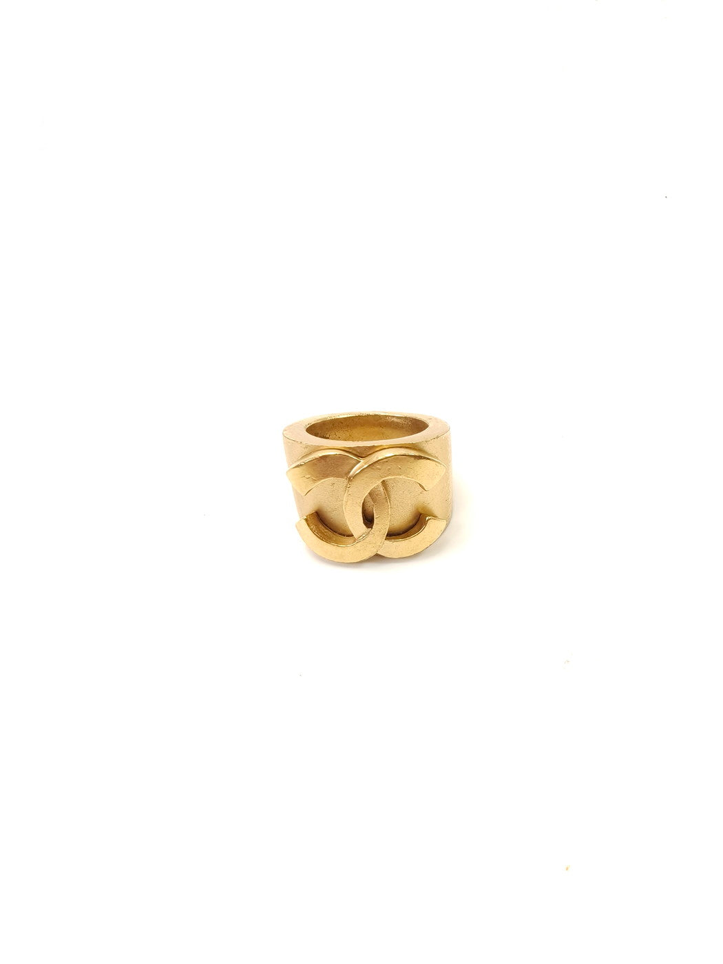 CHANEL Vintage Coco Mark Ring, Gold, Size 13, Reference Number: 9711