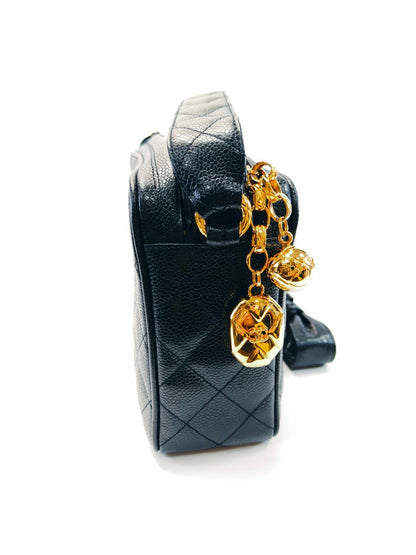 シャネル CHANEL マトラッセ ショルダーバッグ キャビアスキン ブラック ゴールド金具 管理番号：9761