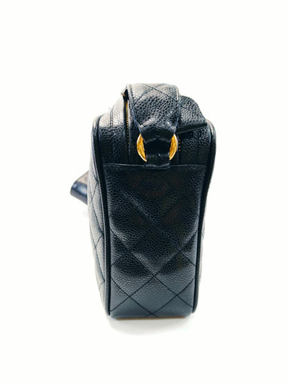 シャネル CHANEL マトラッセ ショルダーバッグ キャビアスキン ブラック ゴールド金具 管理番号：9761