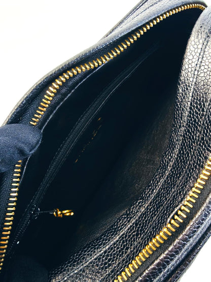 シャネル CHANEL マトラッセ ショルダーバッグ キャビアスキン ブラック ゴールド金具 管理番号：9761