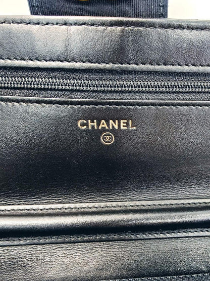 香奈儿 (CHANEL) 野性缝线链条钱包单肩包 黑色 控制编号：9776