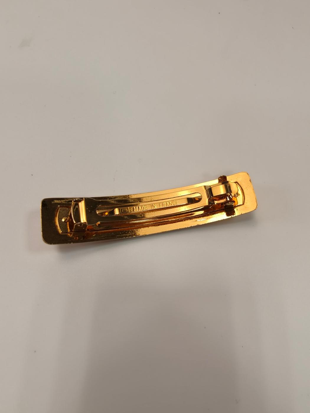 CHANEL シャネル ロゴ バレッタ ヘアアクセサリー 髪留め ゴールド 管理番号：9826