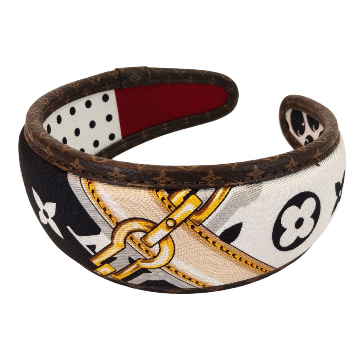 Louis Vuitton ルイ ヴィトン ヘアバンド・ビーマインド フル シルク カチューシャ ヘアバンド ヘアアクセサリー 白×黒 管理番号：10459