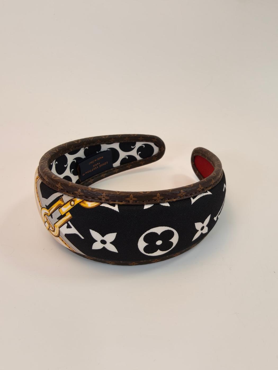 Louis Vuitton ルイ ヴィトン ヘアバンド・ビーマインド フル シルク カチューシャ ヘアバンド ヘアアクセサリー 白×黒 管理番号：10459