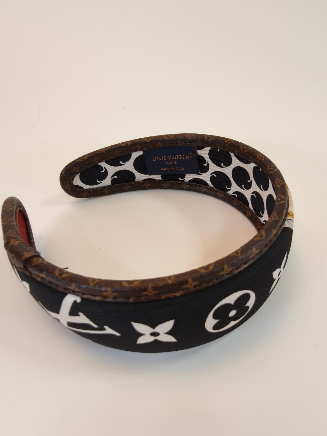 Louis Vuitton ルイ ヴィトン ヘアバンド・ビーマインド フル シルク カチューシャ ヘアバンド ヘアアクセサリー 白×黒 管理番号：10459