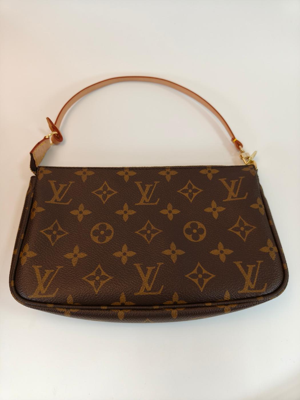 LOUIS VUITTON Monogram Pochette Accessoires Accessory Pouch Handbag Brown Control number: 10542