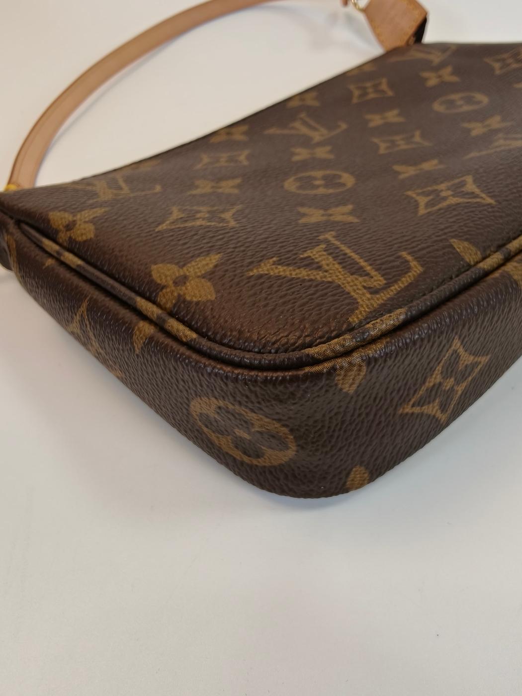 LOUIS VUITTON Monogram Pochette Accessoires Accessory Pouch Handbag Brown Control number: 10542