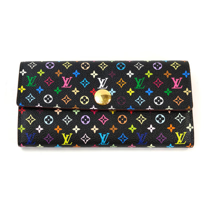 LOUIS VUITTON ルイヴィトン モノグラム マルチカラー ポルトフォイユサラ 長財布 ブラック×ピンク 管理番号：10847