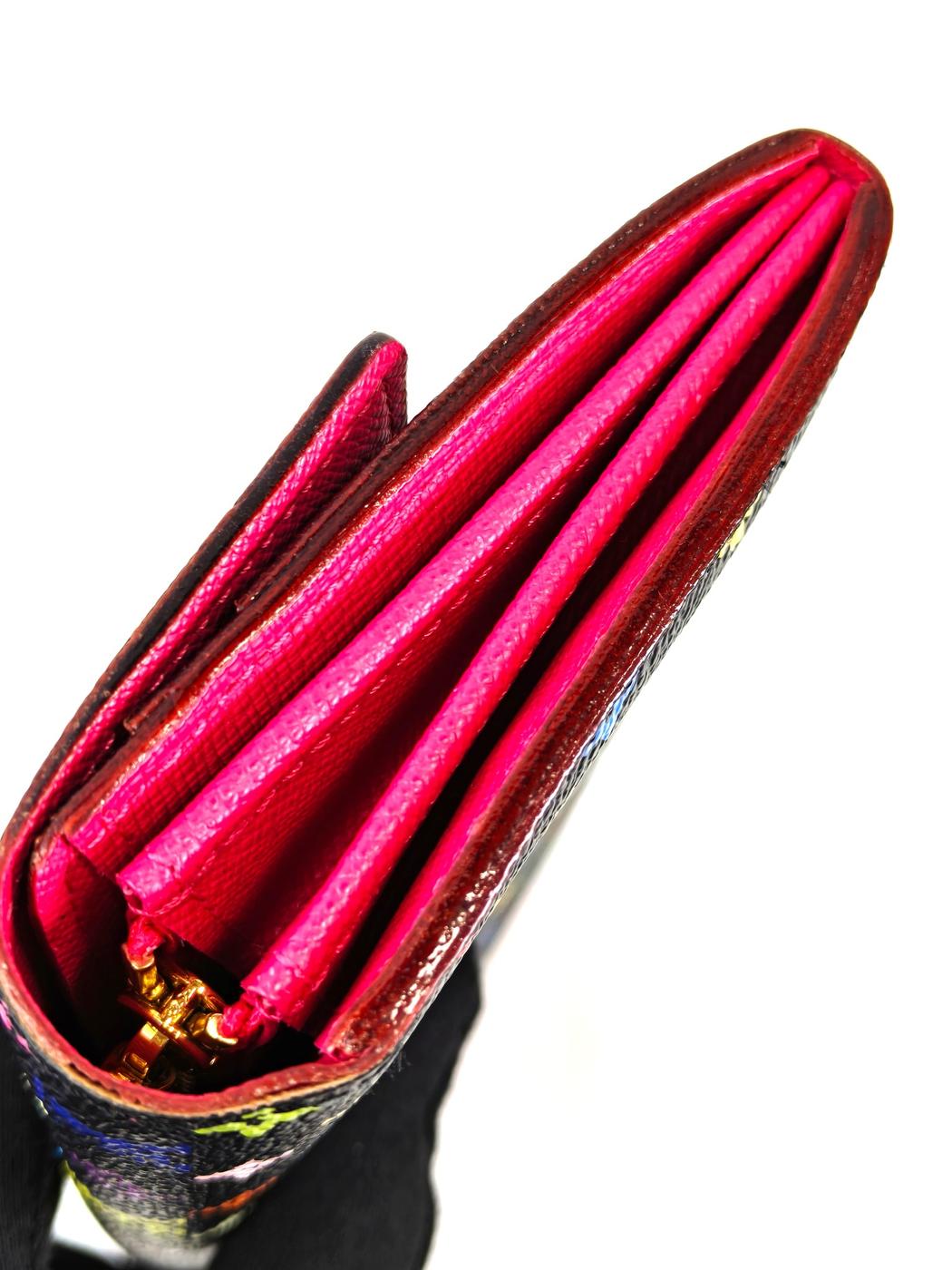 LOUIS VUITTON ルイヴィトン モノグラム マルチカラー ポルトフォイユサラ 長財布 ブラック×ピンク 管理番号：10847