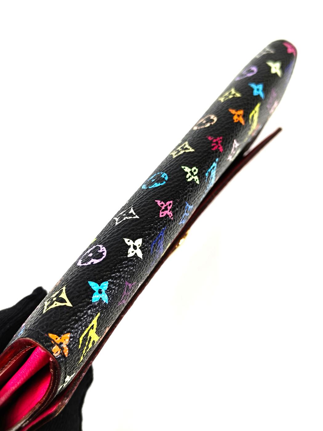 LOUIS VUITTON ルイヴィトン モノグラム マルチカラー ポルトフォイユサラ 長財布 ブラック×ピンク 管理番号：10847