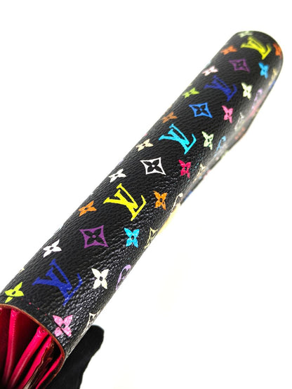 LOUIS VUITTON ルイヴィトン モノグラム マルチカラー ポルトフォイユサラ 長財布 ブラック×ピンク 管理番号：10847