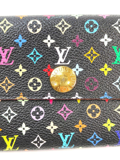 LOUIS VUITTON ルイヴィトン モノグラム マルチカラー ポルトフォイユサラ 長財布 ブラック×ピンク 管理番号：10847