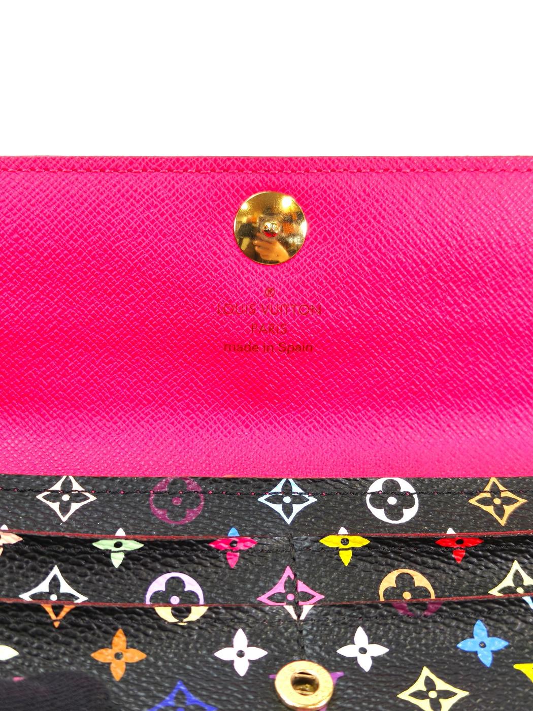 LOUIS VUITTON ルイヴィトン モノグラム マルチカラー ポルトフォイユサラ 長財布 ブラック×ピンク 管理番号：10847