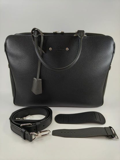 Louis Vuitton Armande Briefcase MM 2-Way Business Bag Shoulder Bag Black Serial Number: 10856
