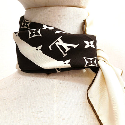 LOUIS VUITTON 路易威登 Monogram 真丝围巾 棕色 管理编号：10857