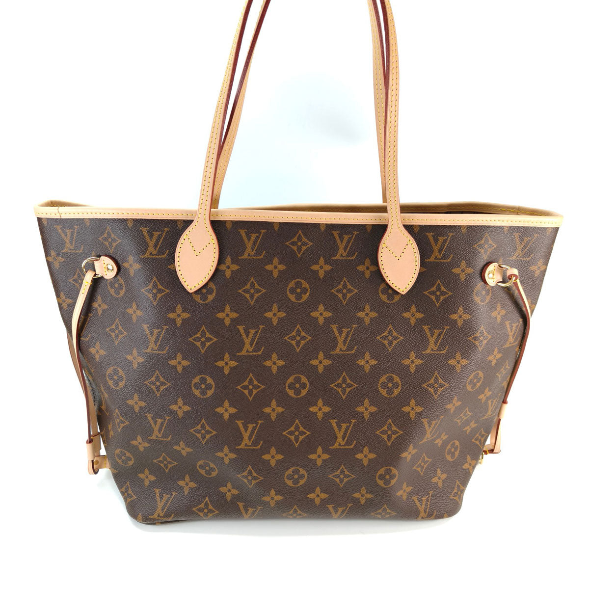 LOUIS VUITTON Monogram Neverfull MM Tote Bag Beige Model Number: 10944