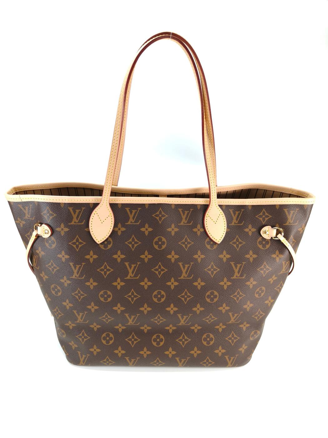 LOUIS VUITTON Monogram Neverfull MM Tote Bag Beige Model Number: 10944