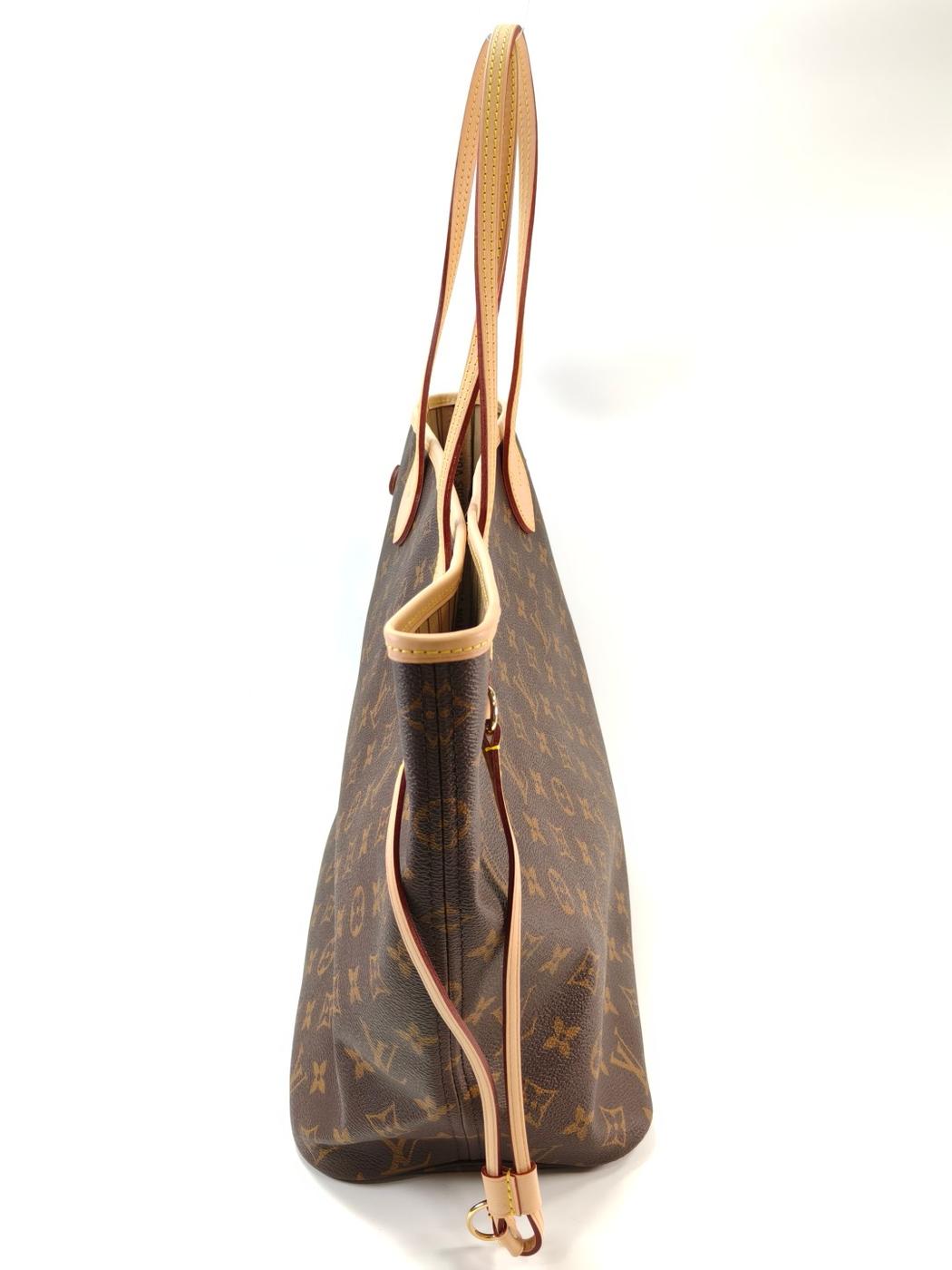 LOUIS VUITTON Monogram Neverfull MM Tote Bag Beige Model Number: 10944