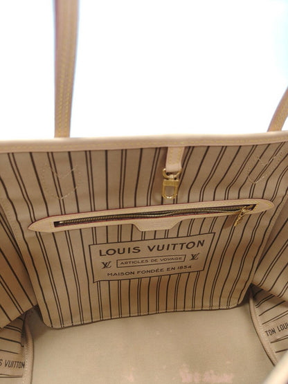 LOUIS VUITTON Monogram Neverfull MM Tote Bag Beige Model Number: 10944