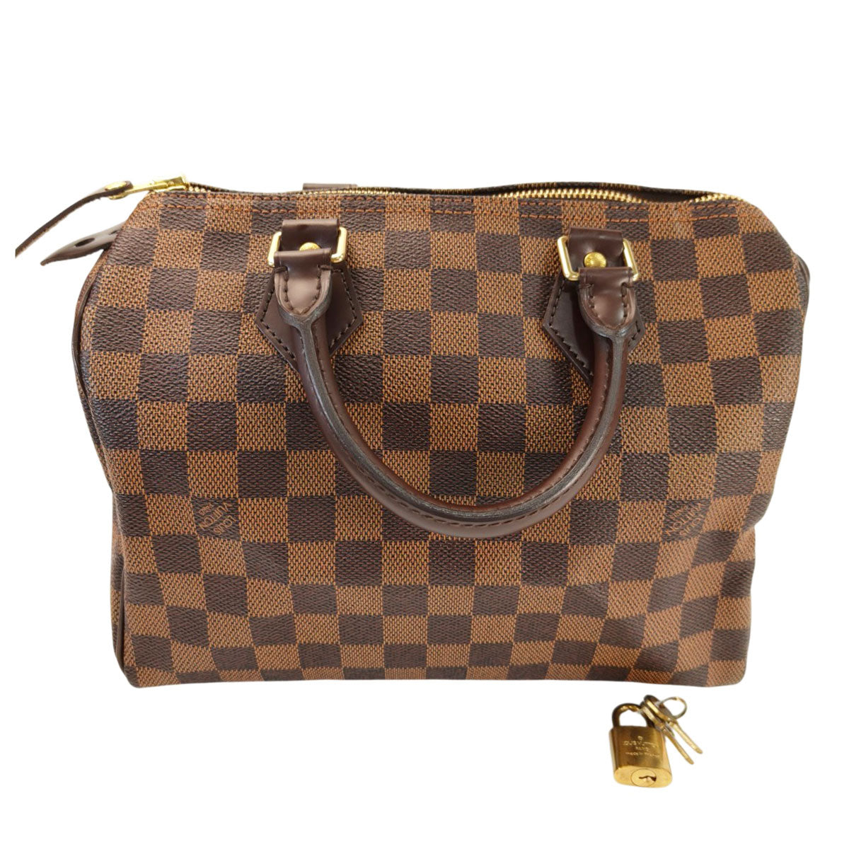 Louis Vuitton 路易威登 Damier Speedy 25 手提包 波士顿包 棕色 管理编号：10952
