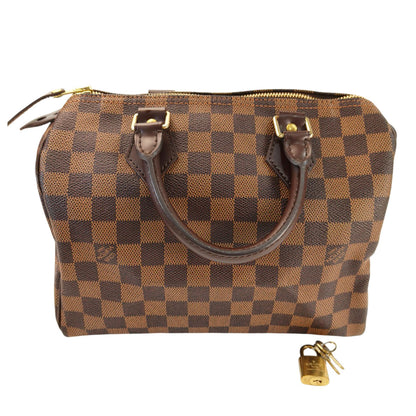Louis Vuitton 路易威登 Damier Speedy 25 手提包 波士顿包 棕色 管理编号：10952