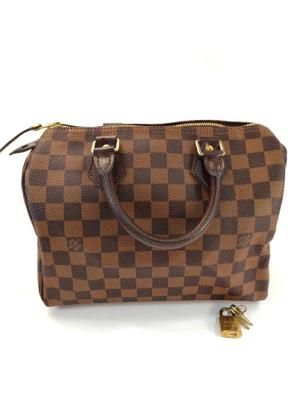 Louis Vuitton 路易威登 Damier Speedy 25 手提包 波士顿包 棕色 管理编号：10952