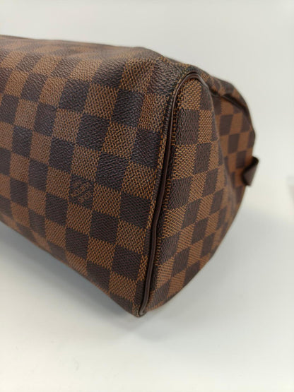 Louis Vuitton 路易威登 Damier Speedy 25 手提包 波士顿包 棕色 管理编号：10952