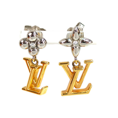 Louis Vuitton ルイヴィトン パンダント LV アイコニック フラワー ピアス ゴールド×シルバー 管理番号：11323