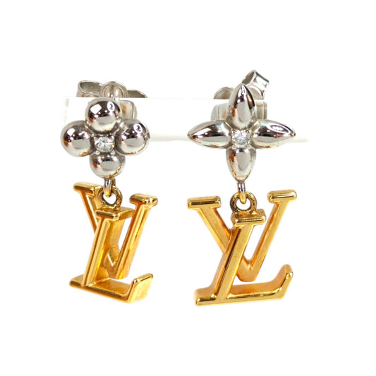 Louis Vuitton ルイヴィトン パンダント LV アイコニック フラワー ピアス ゴールド×シルバー 管理番号：11323