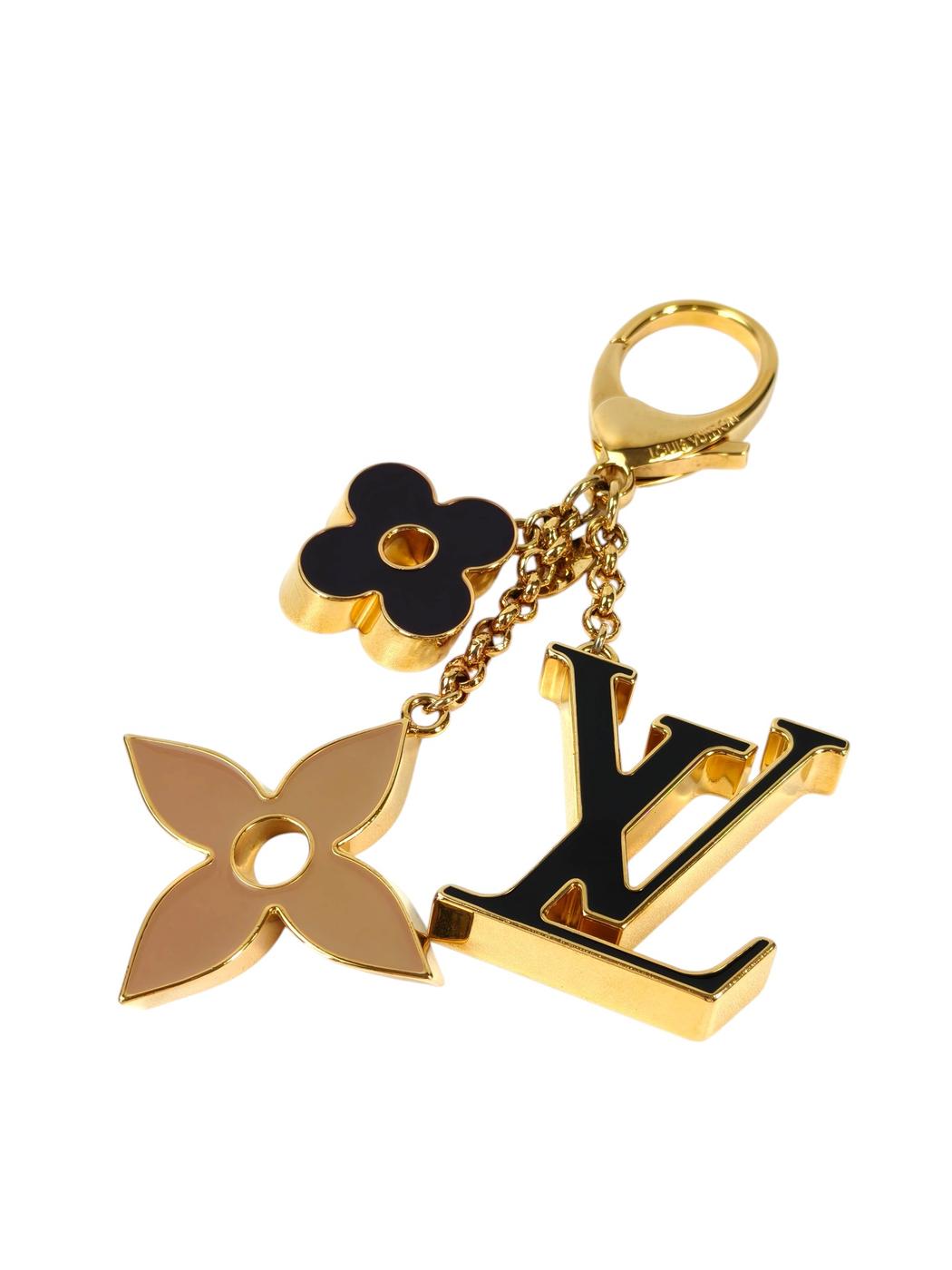 Louis Vuitton ルイヴィトン フルール ドゥ モノグラム バッグチャーム ゴールド×ブラック 管理番号：11335