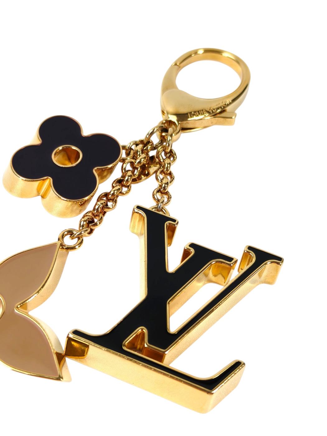 Louis Vuitton ルイヴィトン フルール ドゥ モノグラム バッグチャーム ゴールド×ブラック 管理番号：11335