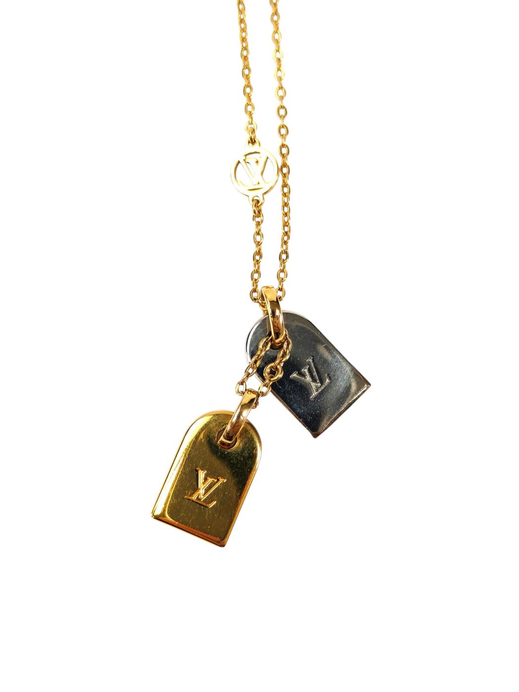 Louis Vuitton ルイヴィトン ナノグラム ネックレス ゴールド×シルバー 管理番号：11407