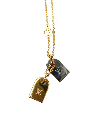 Louis Vuitton ルイヴィトン ナノグラム ネックレス ゴールド×シルバー 管理番号：11407