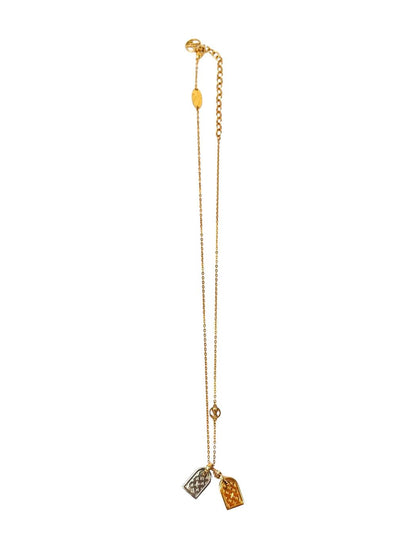 Louis Vuitton ルイヴィトン ナノグラム ネックレス ゴールド×シルバー 管理番号：11407