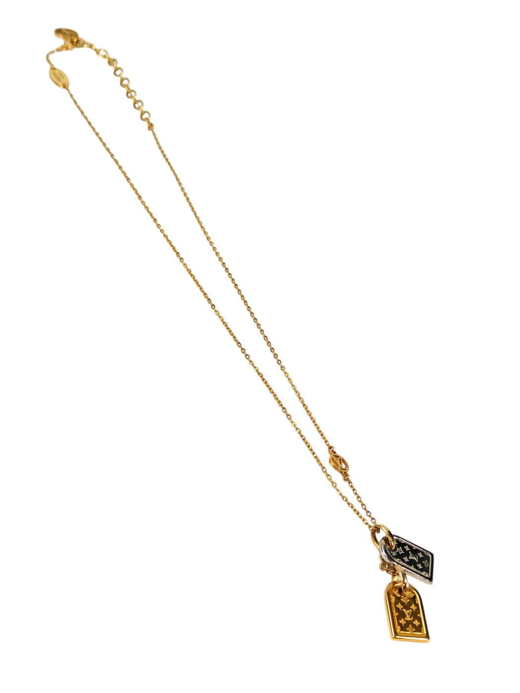 Louis Vuitton ルイヴィトン ナノグラム ネックレス ゴールド×シルバー 管理番号：11407
