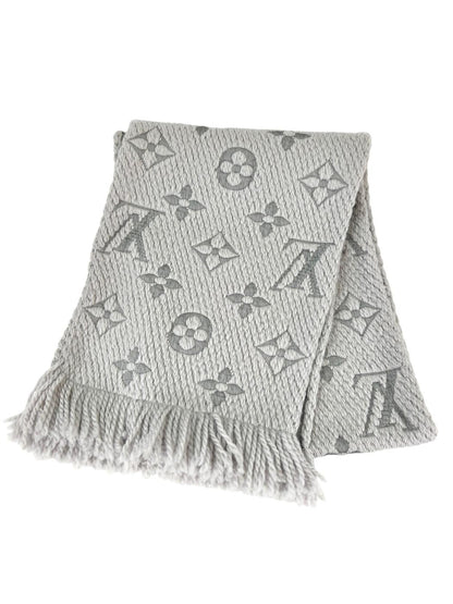 Louis Vuitton ルイ ヴィトン エシャル プ ロゴ マニア マフラー グレー 管理番号：11430