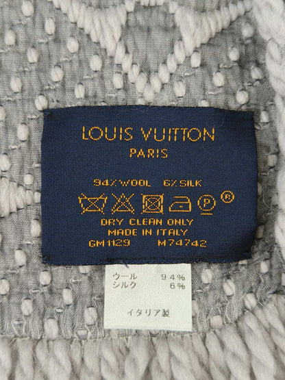 Louis Vuitton ルイ ヴィトン エシャル プ ロゴ マニア マフラー グレー 管理番号：11430