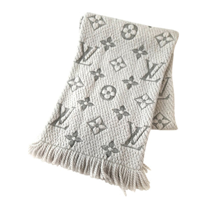 Louis Vuitton エシャルプ ロゴマニア グリペルル マフラー グレー イタリア製 管理番号：11758