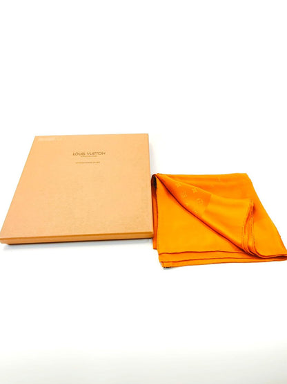 路易威登 Carré Monaco M71149 橙色真丝 Monogram 方巾，控制编号：9772
