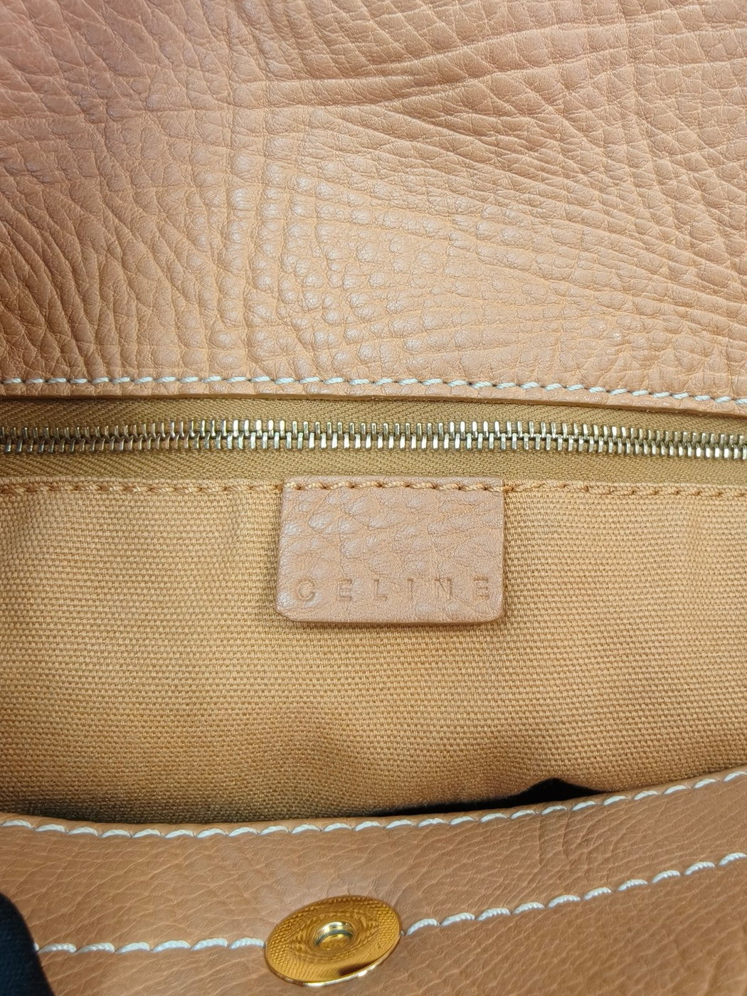 CELINE Boogie Stitch 单肩手提包，驼色，货号：10126