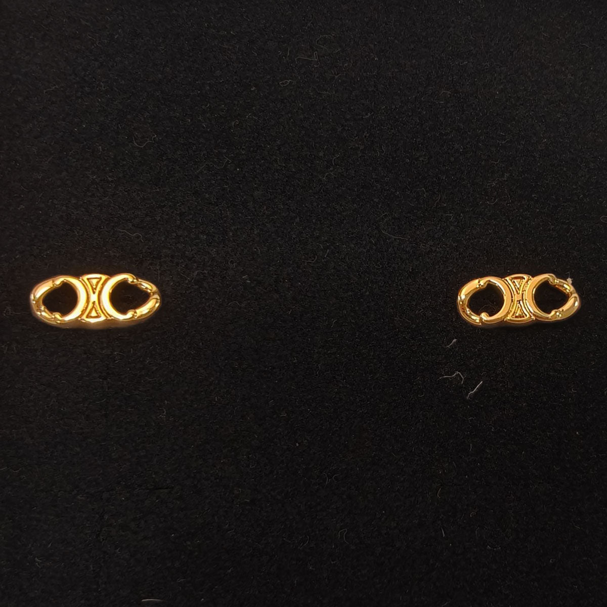 Celine Triomphe Gourmet Stud Earrings, Gold, Reference Number: 10259